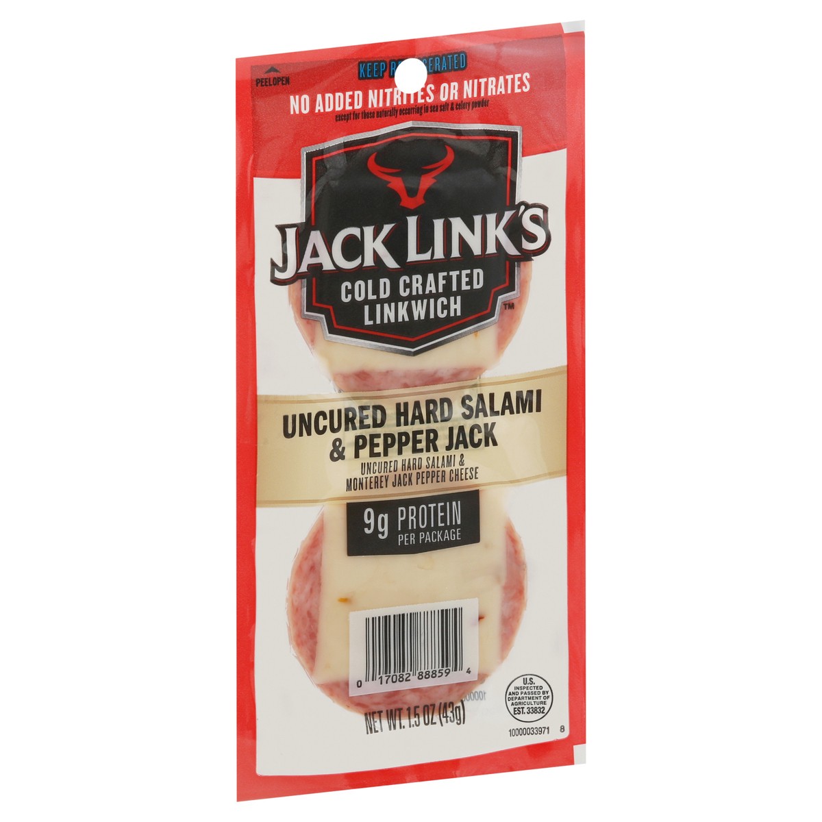 slide 13 of 13, Jack Link's Cold Crafted Uncured Hard Salami & Pepper Jack Linkwich 1.5 oz, 1.5 oz