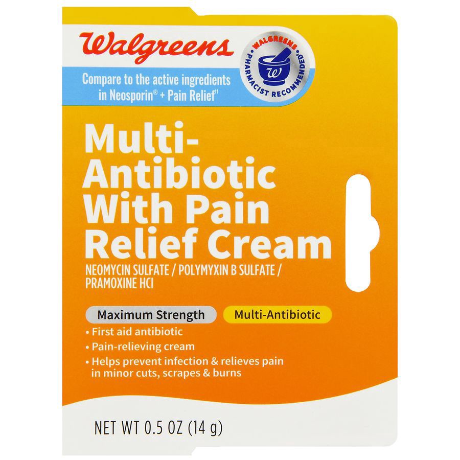 slide 3 of 5, Walgreens Multi-Antibiotic With Pain Relief Cream, 0.5 oz
