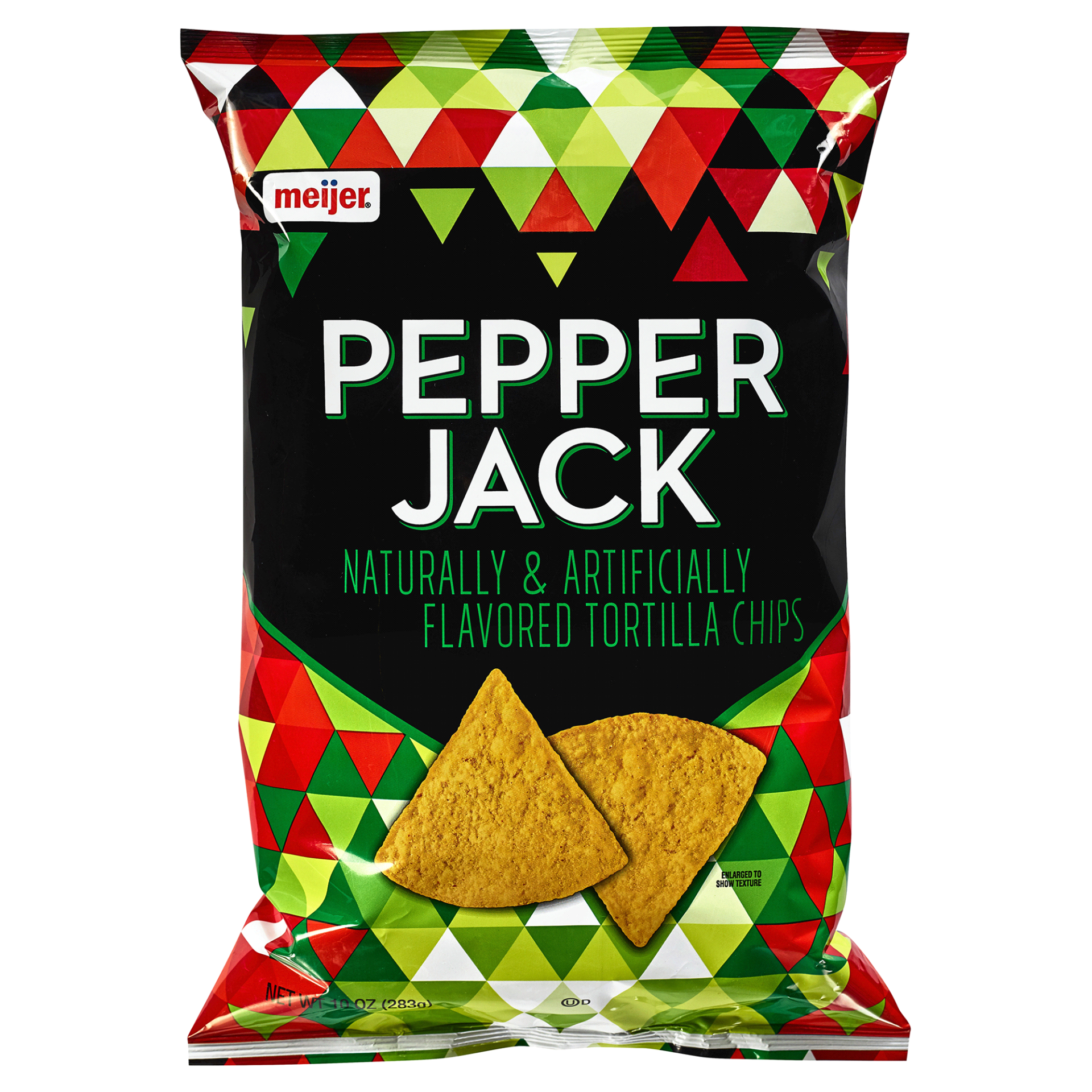 slide 1 of 2, Meijer Pepper Jack Tortilla Chips, 10 oz