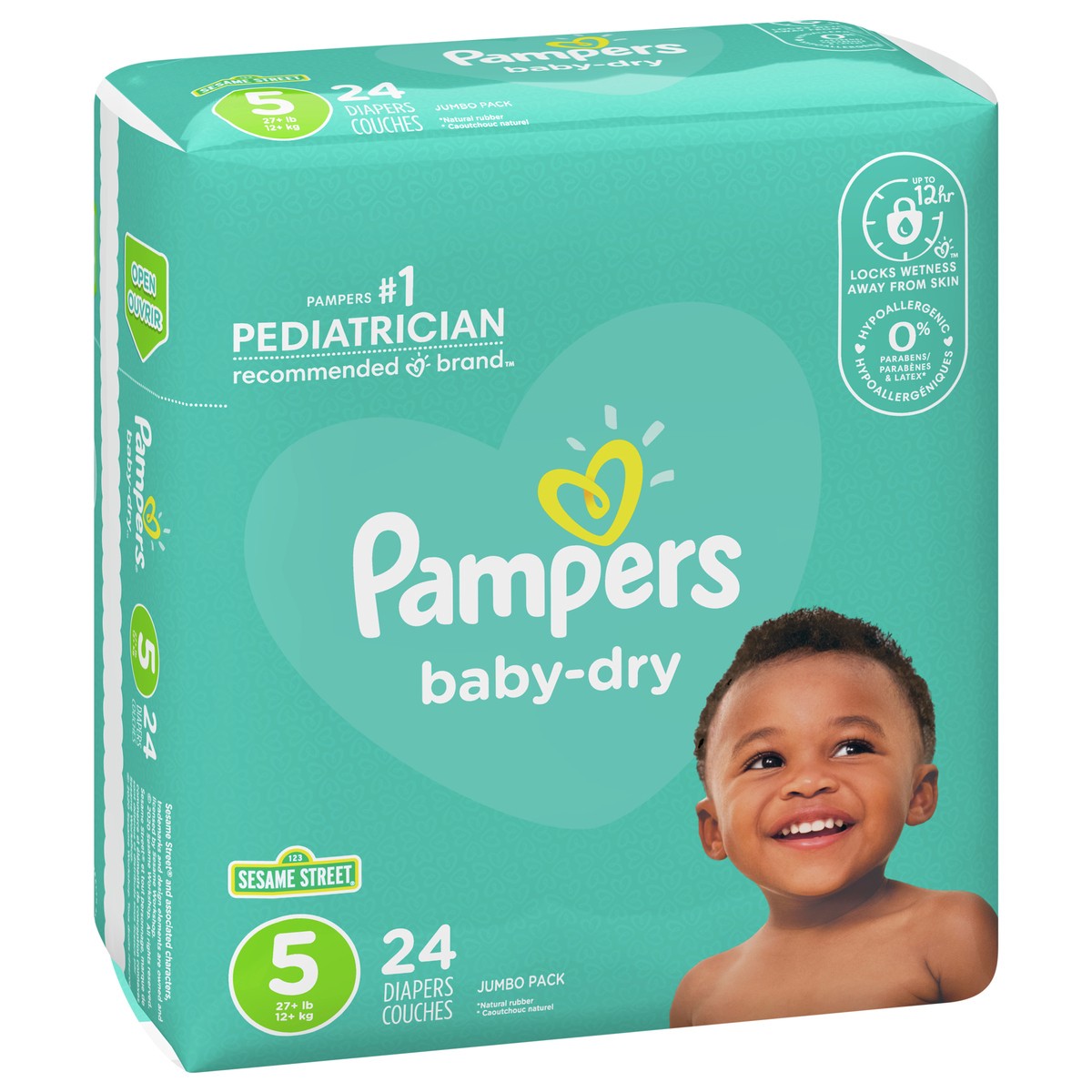 slide 6 of 8, Pampers Baby Dry Diapers Size 5 24 Count, 24 ct