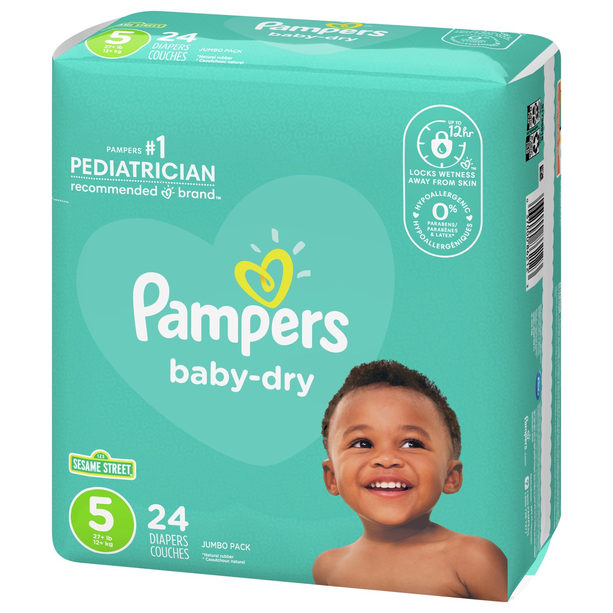 slide 7 of 8, Pampers Baby Dry Diapers Size 5 24 Count, 24 ct