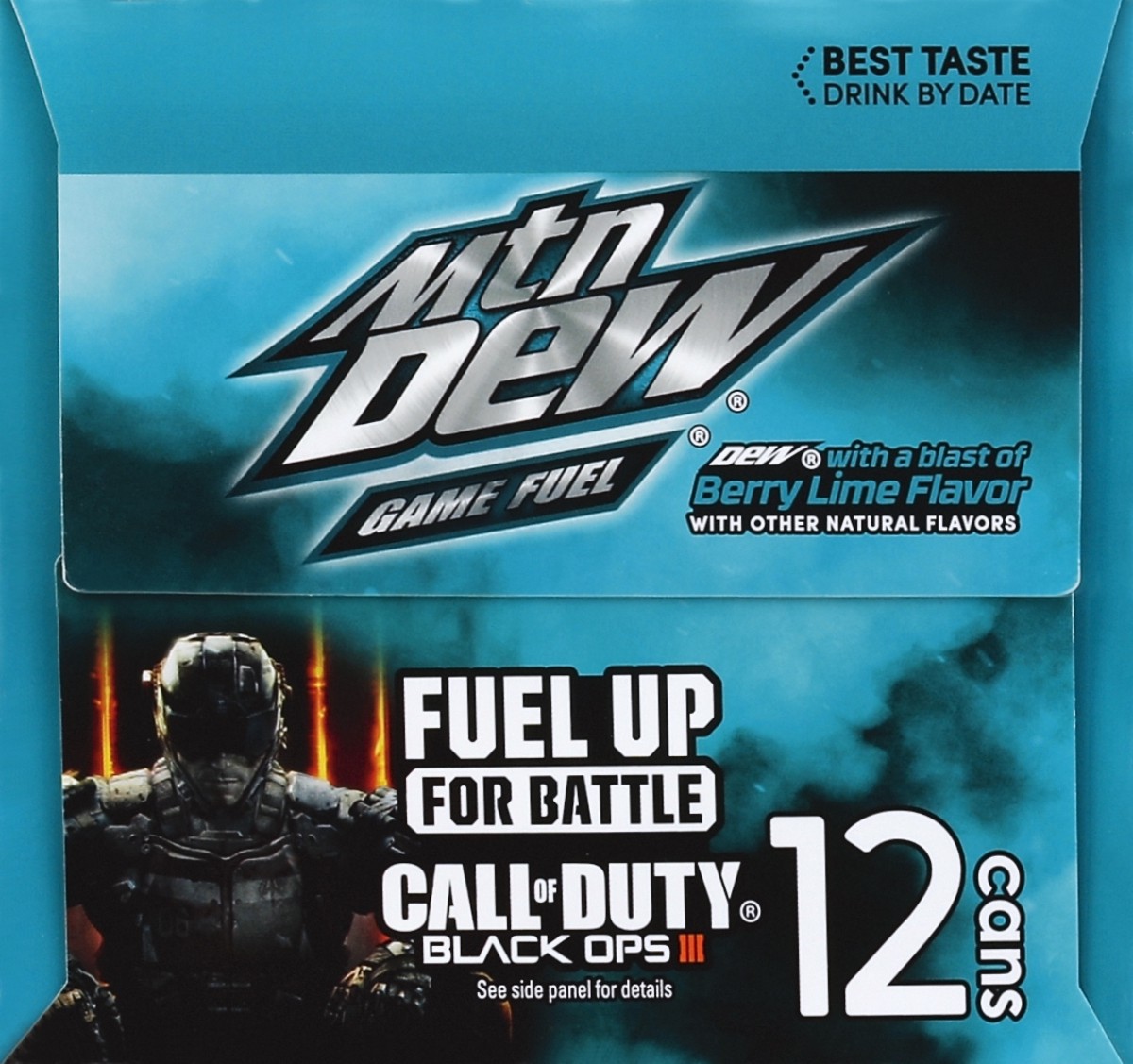slide 6 of 6, Mountain Dew Game Fuel Berry Lime, 12 ct; 12 fl oz