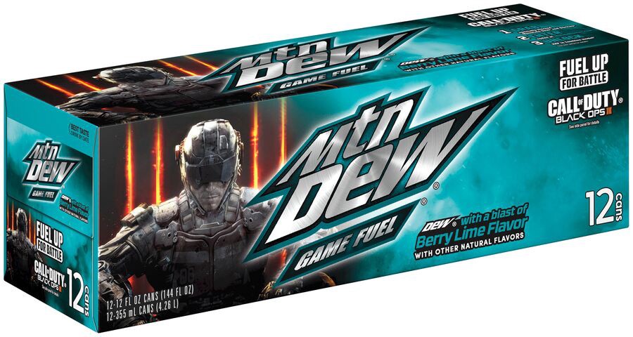 slide 1 of 6, Mountain Dew Game Fuel Berry Lime, 12 ct; 12 fl oz