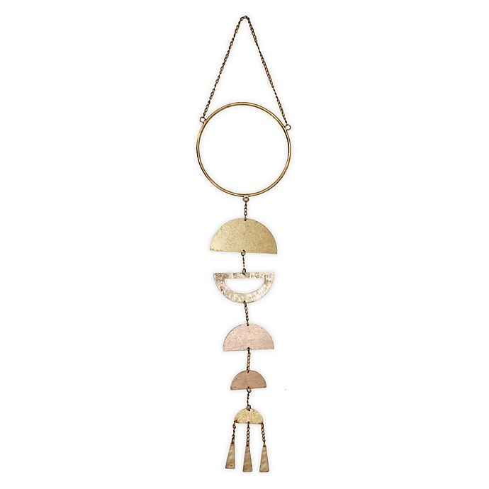 slide 1 of 1, Global Caravan Metal Macrame Wall Art - White/Rose Gold, 1 ct