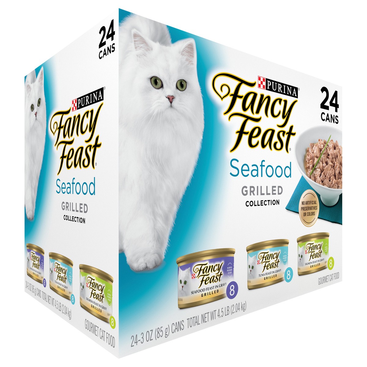 slide 6 of 9, Purina Fancy Feast Grilled Seafood Feast Collection Cat Food, 4.5 lb