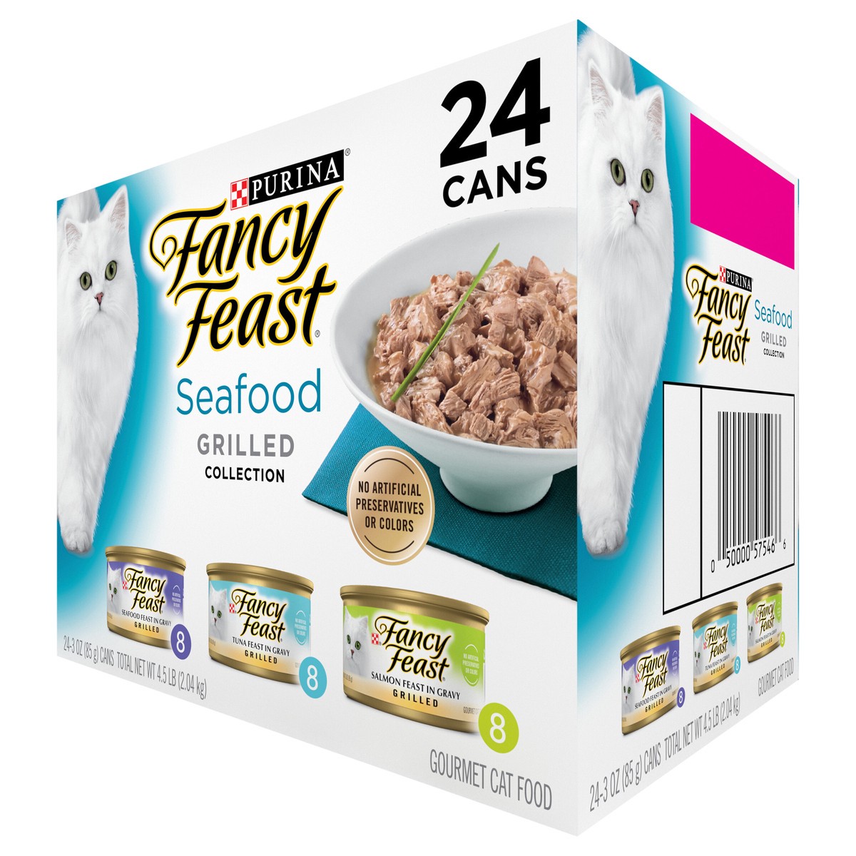 slide 3 of 9, Purina Fancy Feast Grilled Seafood Feast Collection Cat Food, 4.5 lb