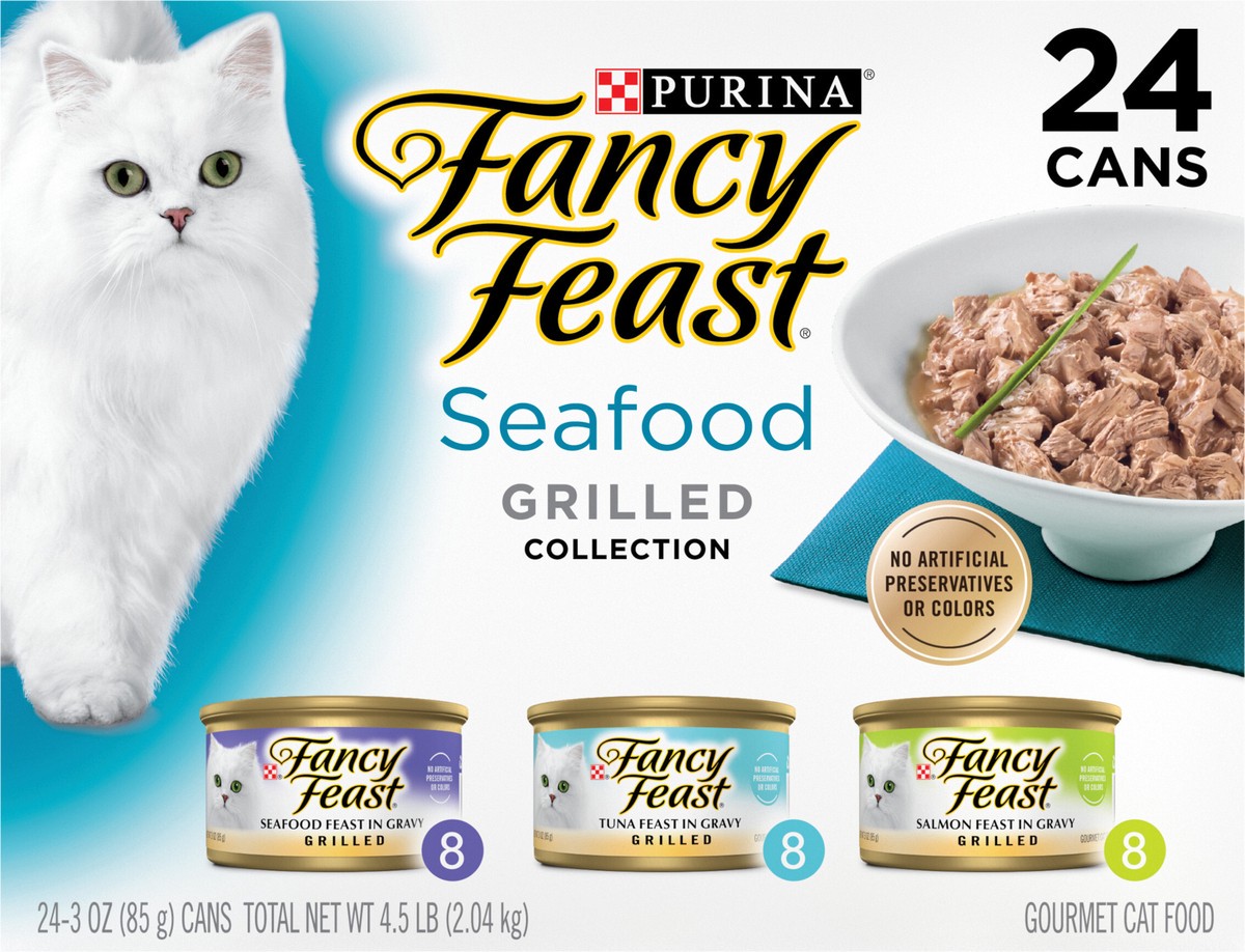 slide 8 of 9, Purina Fancy Feast Grilled Seafood Feast Collection Cat Food, 4.5 lb