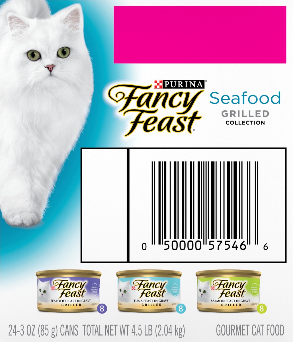 slide 7 of 9, Purina Fancy Feast Grilled Seafood Feast Collection Cat Food, 4.5 lb