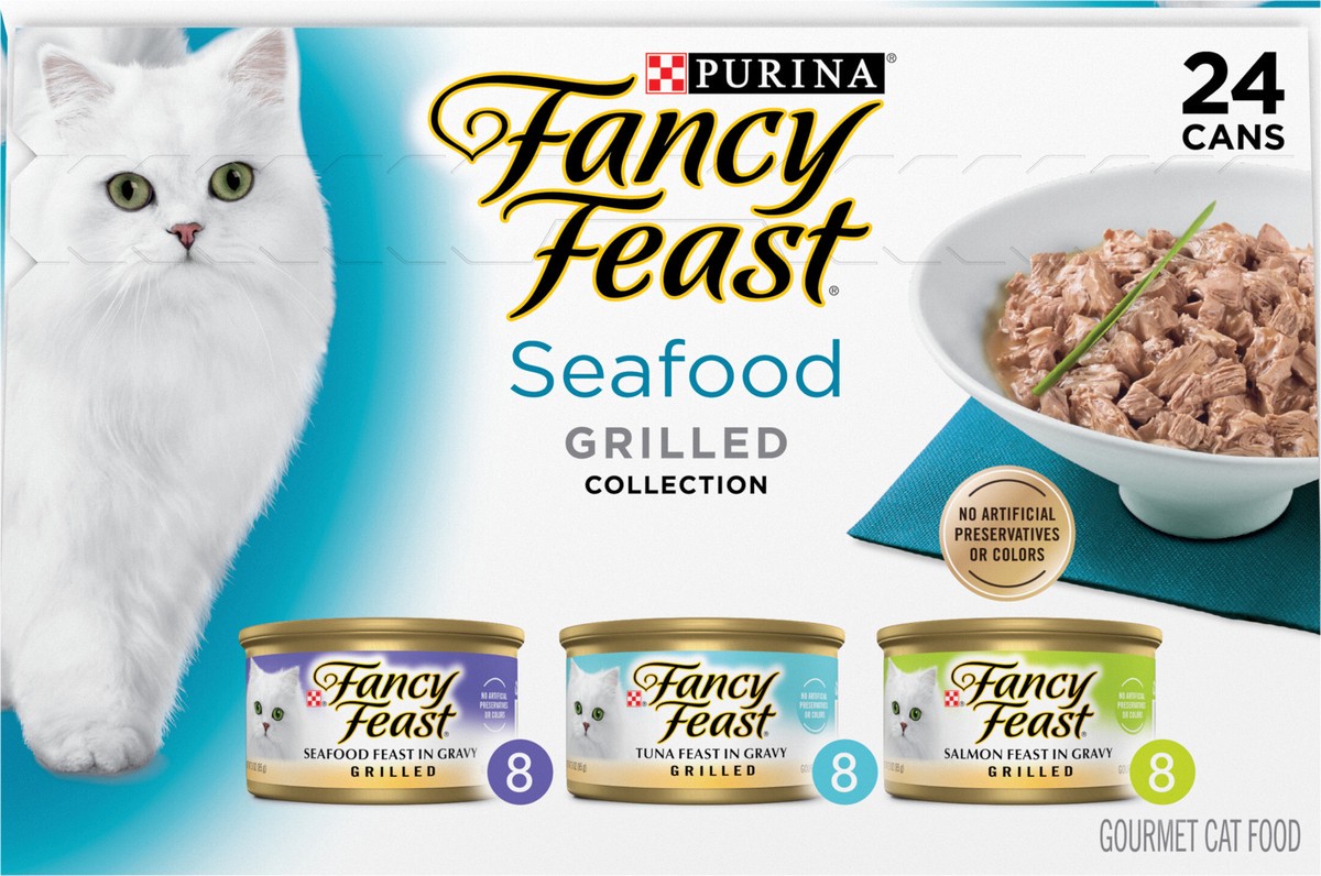 slide 9 of 9, Purina Fancy Feast Grilled Seafood Feast Collection Cat Food, 4.5 lb