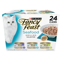 Fancy Feast Purina Fancy Feast Grilled Wet Cat Food Seafood Collection in Wet Cat Food Variety Pack - (24) 3 oz. Cans