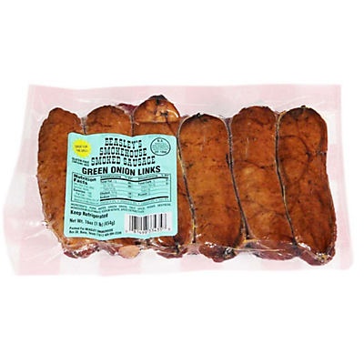 slide 1 of 1, Beasley's Smokehouse Green Onion Smoked Sausage Links, 16 oz