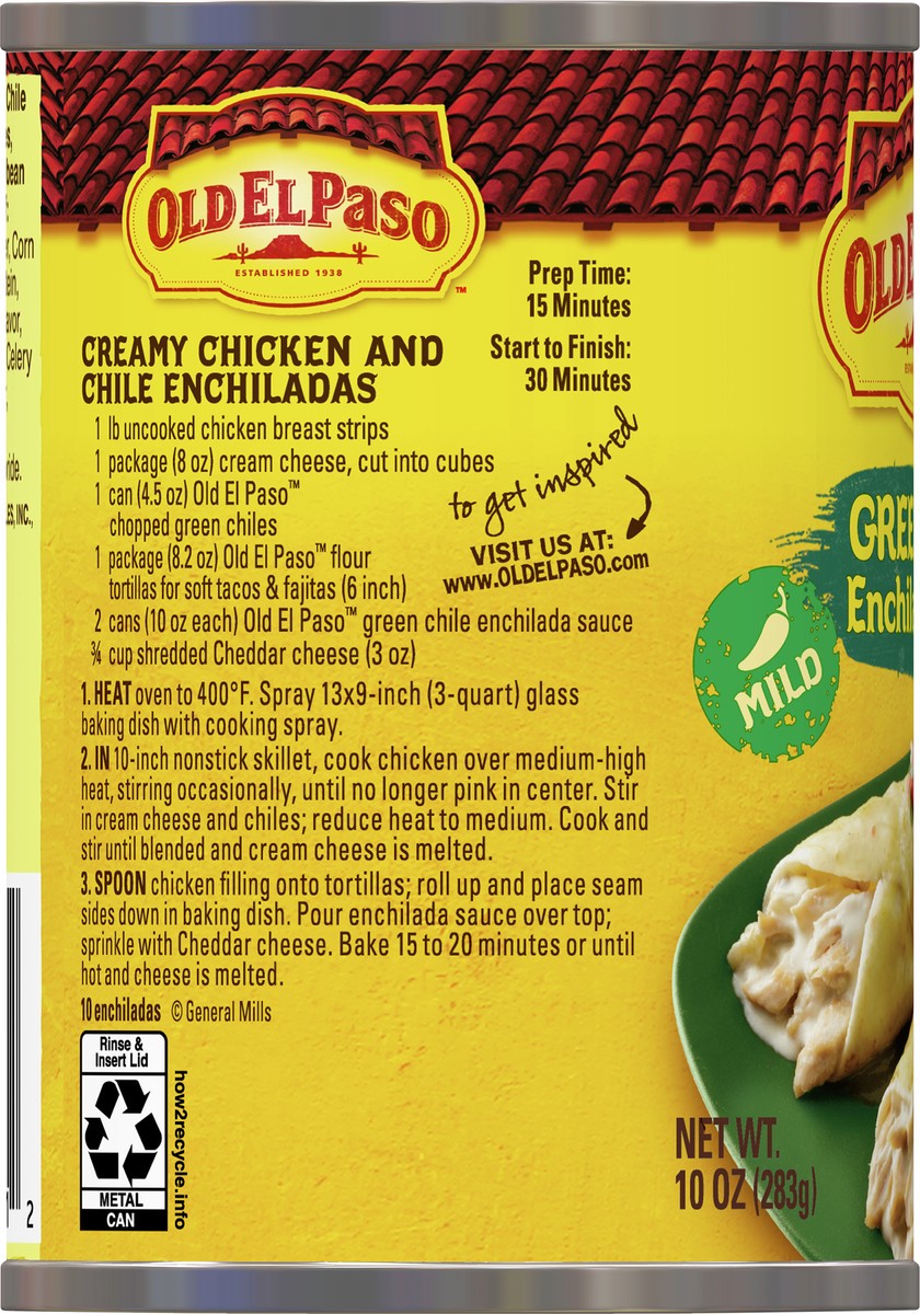 slide 9 of 9, Old El Paso Mild Green Chile Enchilada Sauce, Meal Prep, 10 oz, 10 oz