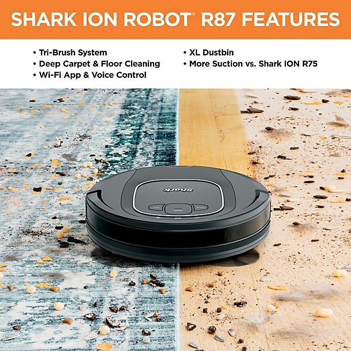 slide 2 of 10, Shark ION Robot Vacuum R87, Wi-Fi Connected, Voice Control with Alexa (RV871), 1 ct