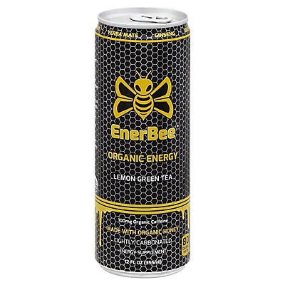 slide 1 of 1, EnerBee Lemon Green Tea Energy Drink, 12 oz