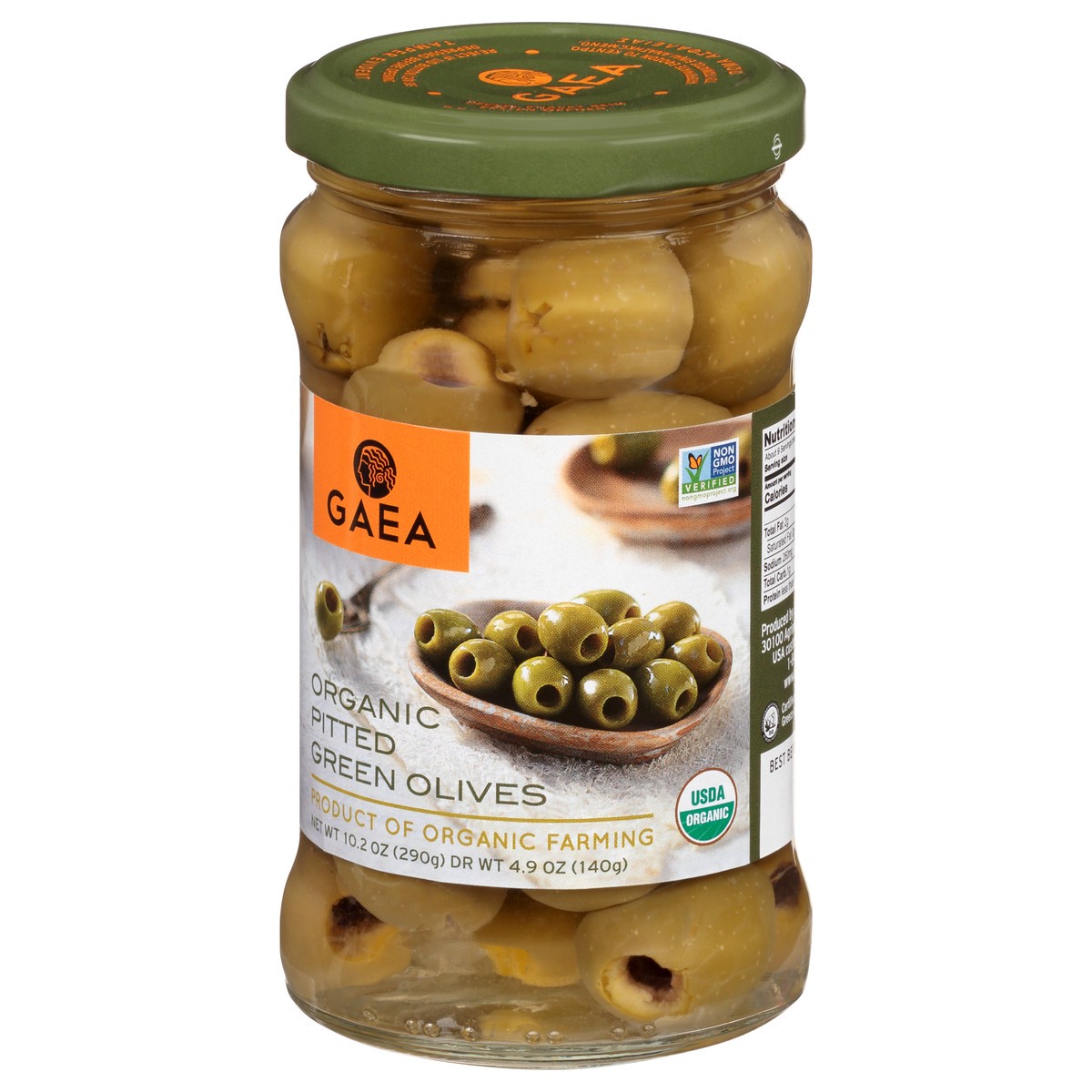 slide 13 of 13, Gaea Organic Pitted Green Olives 10.2 oz, 10.2 oz