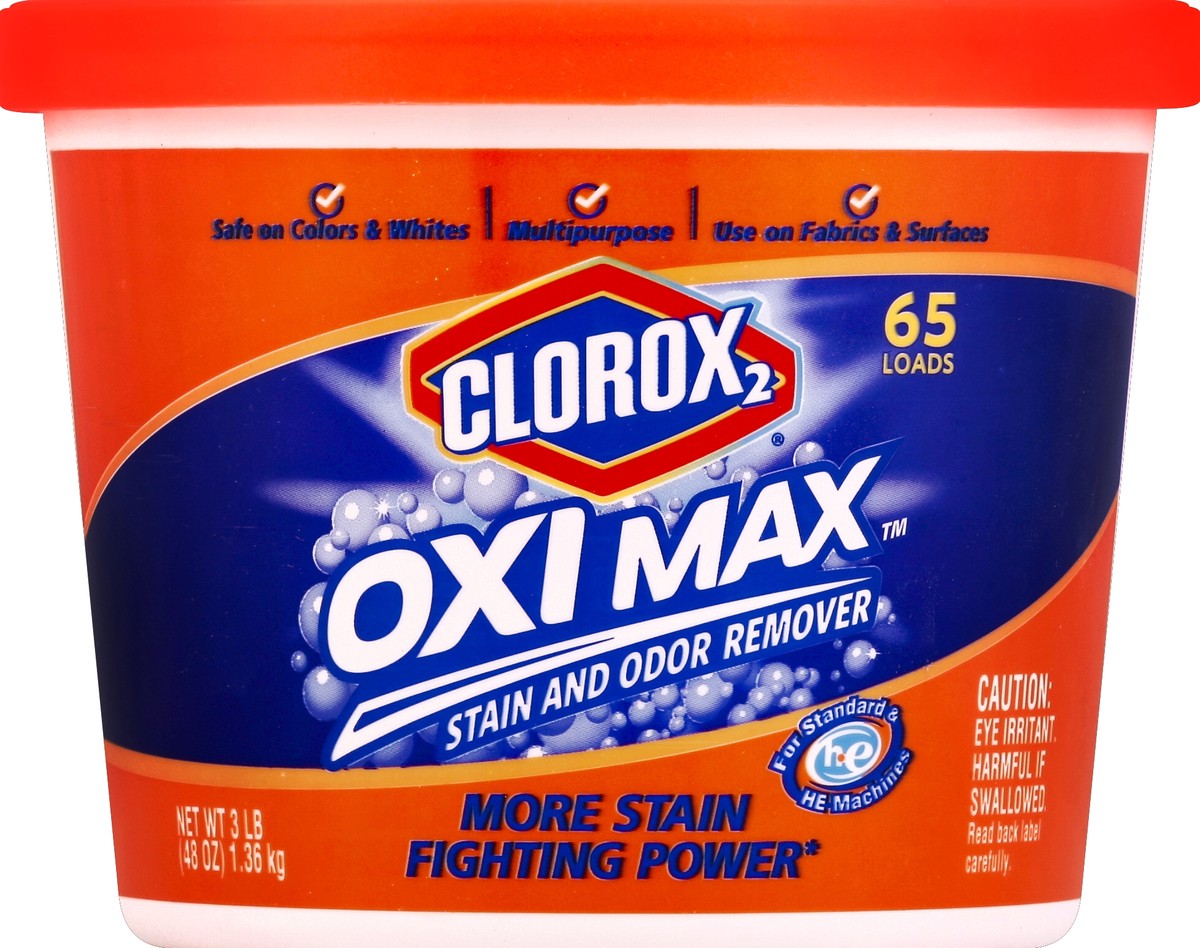 slide 2 of 3, Clorox 2 Oxi Max Multipurpose Stain Odor Remover Powder, 3 lb