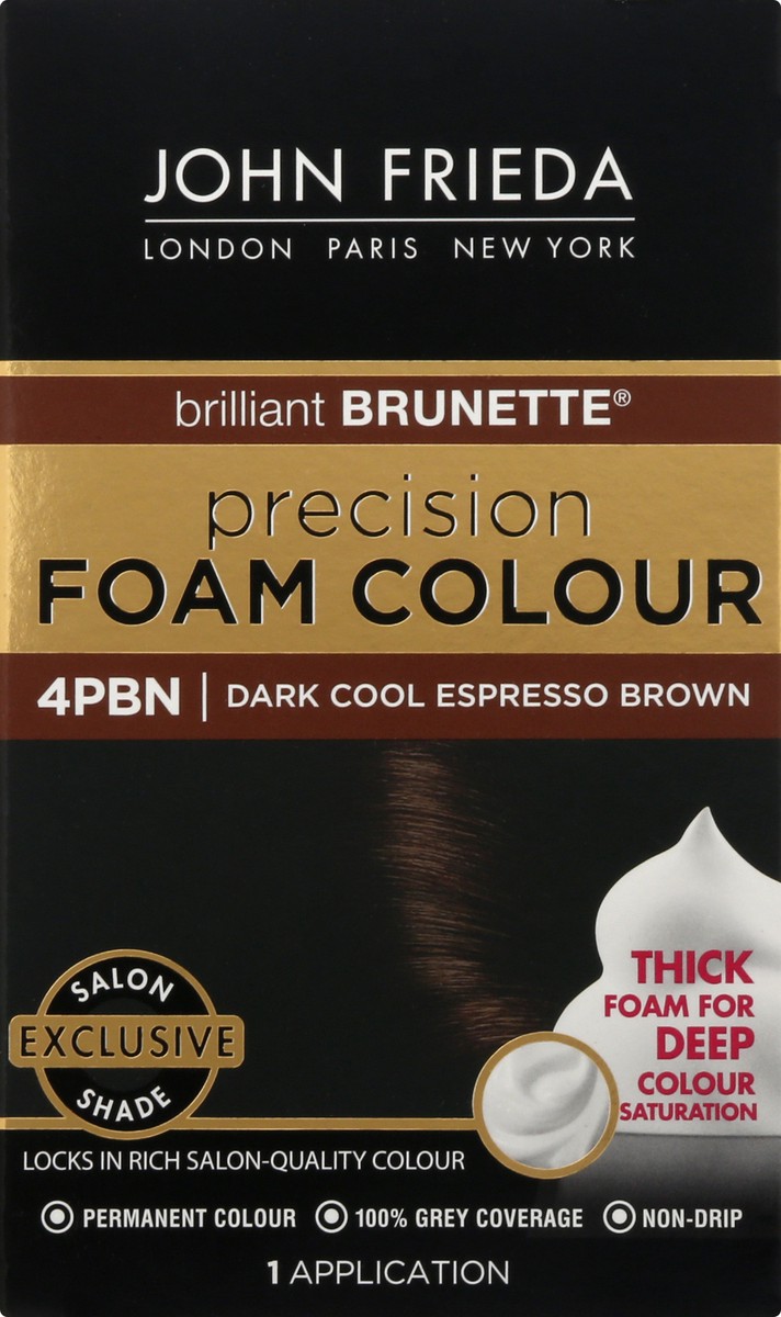 slide 8 of 9, John Frieda Brown Permanent Precision Hair Color Foam Hair Color Kit, Brown Hair Dye, 5NBG Medium Chestnut Brown Hair Color, 1 Application, 1 ct