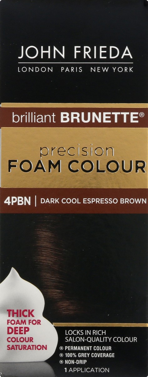 slide 9 of 9, John Frieda Brown Permanent Precision Hair Color Foam Hair Color Kit, Brown Hair Dye, 5NBG Medium Chestnut Brown Hair Color, 1 Application, 1 ct