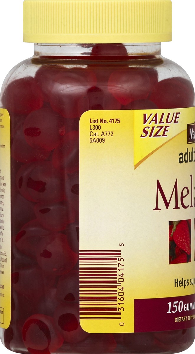 slide 2 of 6, Nature Made Melatonin Dietary Supplement Adult Gummies - Strawberry, 150 ct