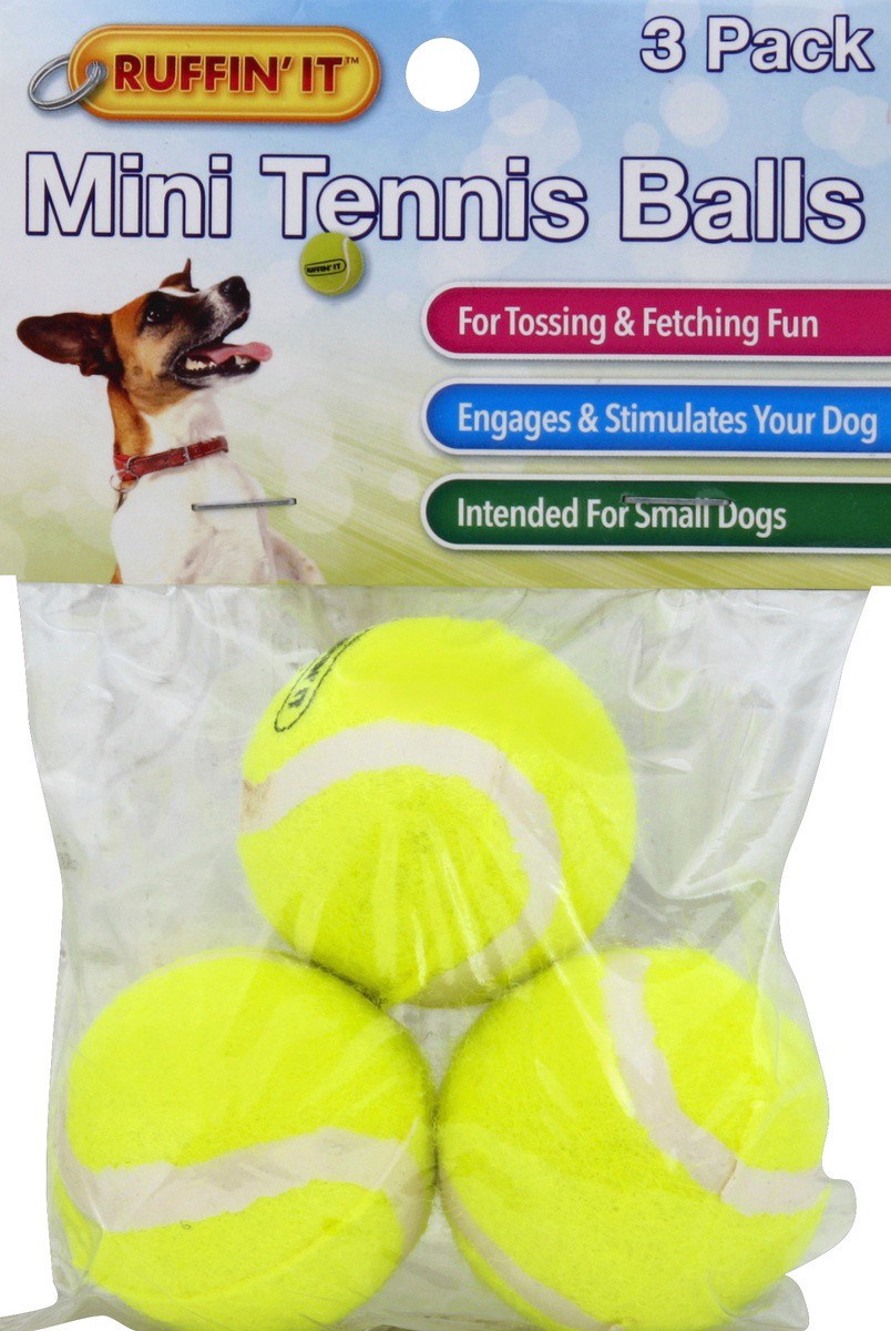 slide 2 of 2, Ruffin' It Mini Tennis Balls, 3 ct