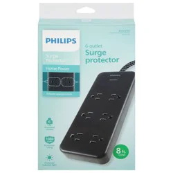 Philips 6-Outlet 8 ft Cord Surge Protector