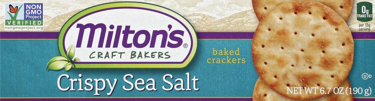 slide 3 of 4, Milton's Baked Crackers, Crispy Sea Salt, 6.7 oz