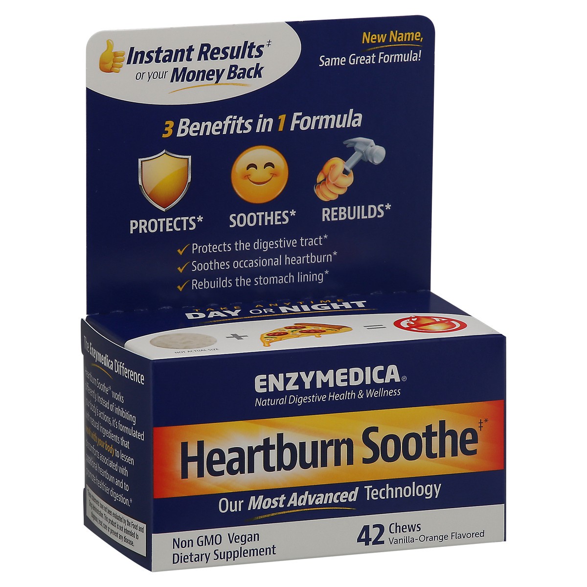 slide 2 of 9, Enzymedica Chews Vanilla-Orange Flavored Heartburn Soothe 42 ea Box, 42 ct