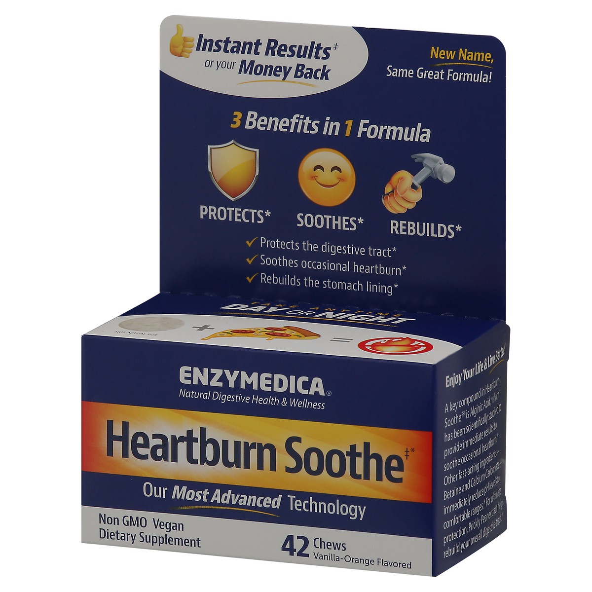 slide 3 of 9, Enzymedica Chews Vanilla-Orange Flavored Heartburn Soothe 42 ea Box, 42 ct