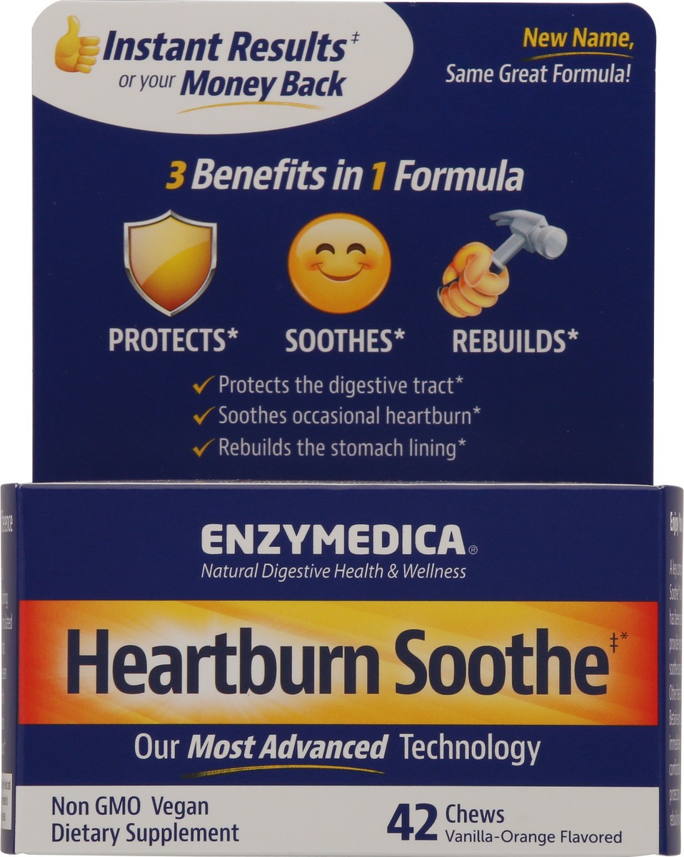 slide 6 of 9, Enzymedica Chews Vanilla-Orange Flavored Heartburn Soothe 42 ea Box, 42 ct