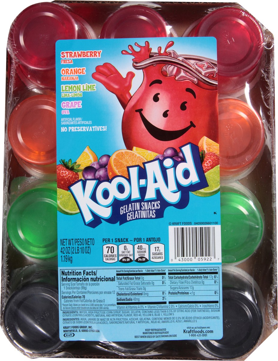 slide 6 of 13, Kool-Aid Gelatin Ready To Eat Variety Pack Sugar Sweetened 42 Oz Box, 42 oz