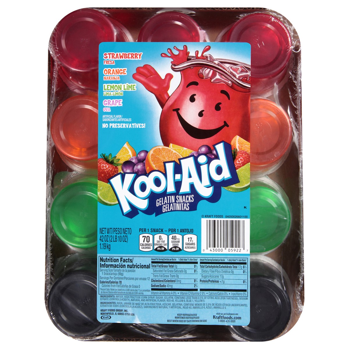 slide 7 of 13, Kool-Aid Gelatin Ready To Eat Variety Pack Sugar Sweetened 42 Oz Box, 42 oz