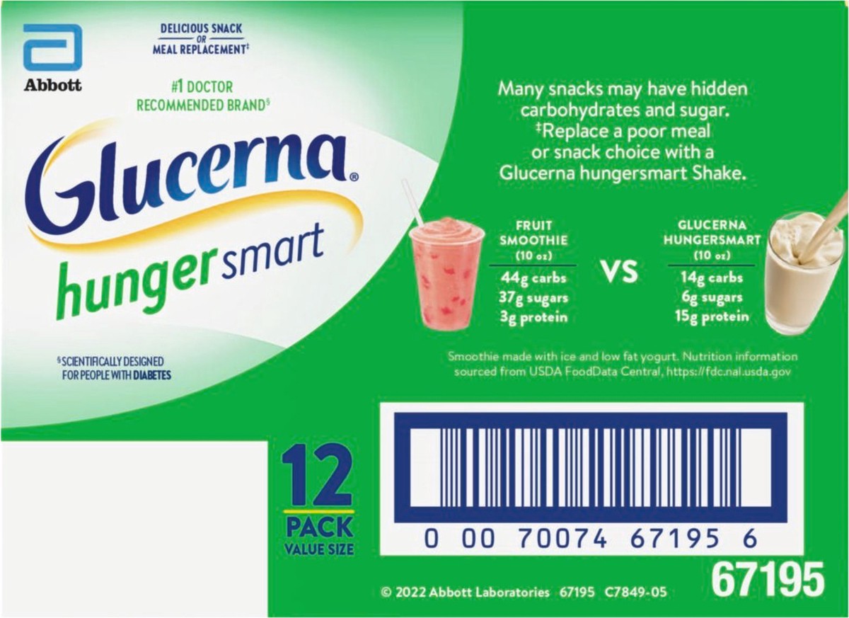 slide 3 of 5, Glucerna Hunger Smart 12 Pack Classic Vanilla Shake Value Size 12 - 10 fl oz Bottles - 12 ct, 12 ct