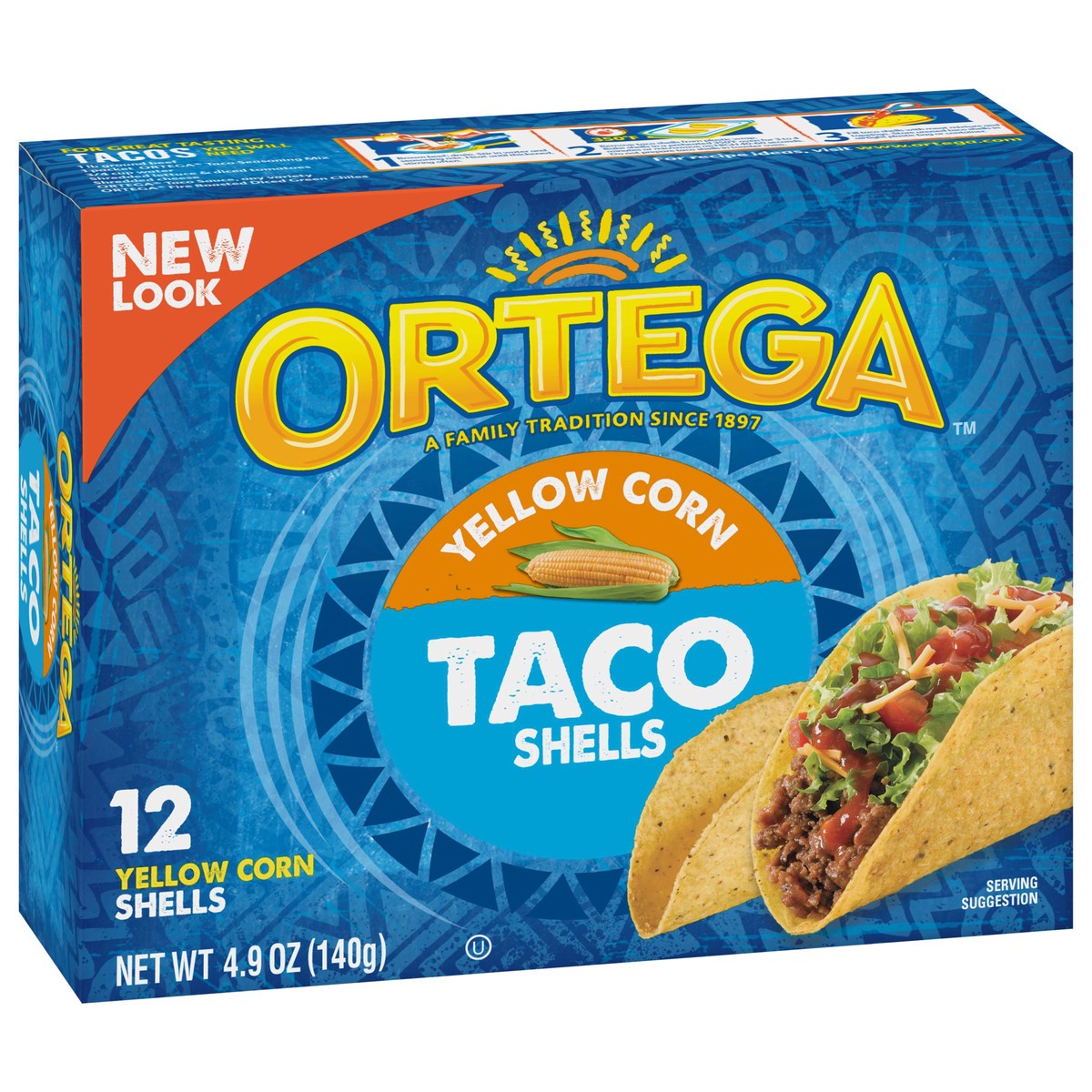 slide 6 of 9, Ortega Yellow Corn Taco Shells, Gluten-Free, 12 Count, 4.9 oz, 12 ct