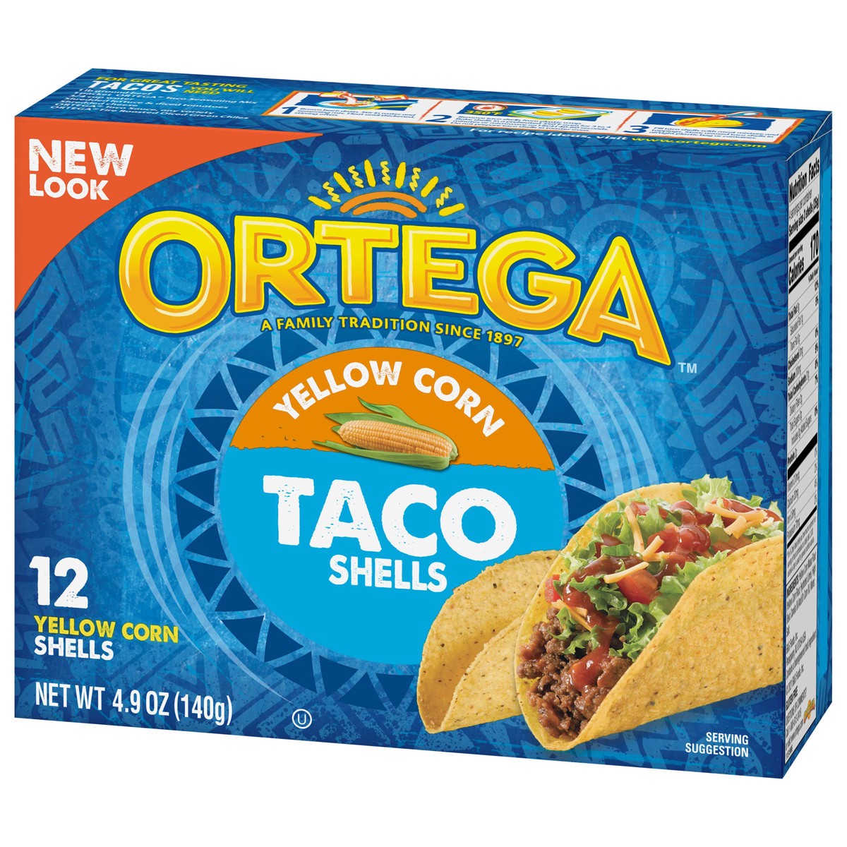 slide 8 of 9, Ortega Yellow Corn Taco Shells, Gluten-Free, 12 Count, 4.9 oz, 12 ct