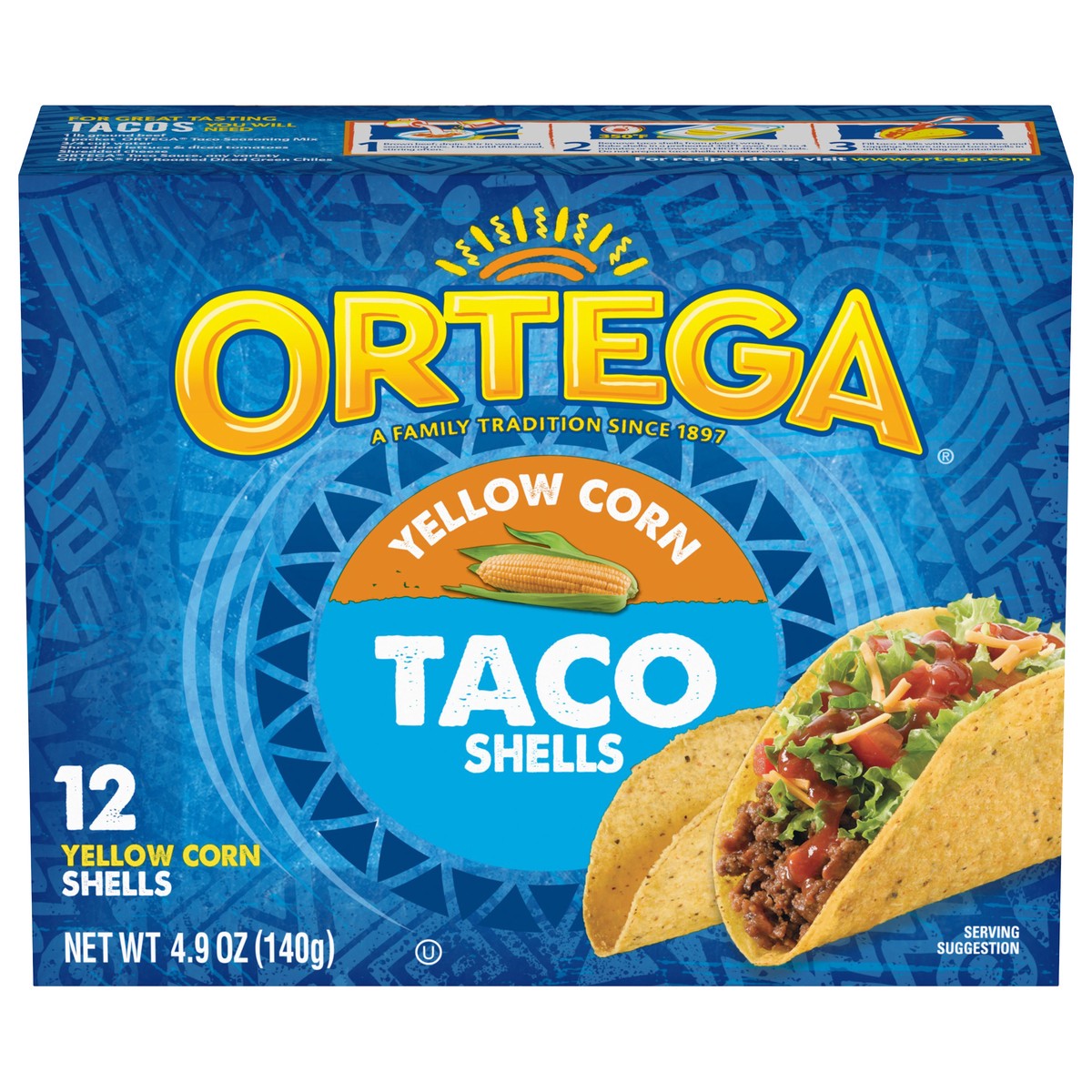 slide 1 of 9, Ortega Yellow Corn Taco Shells, Gluten-Free, 12 Count, 4.9 oz, 12 ct
