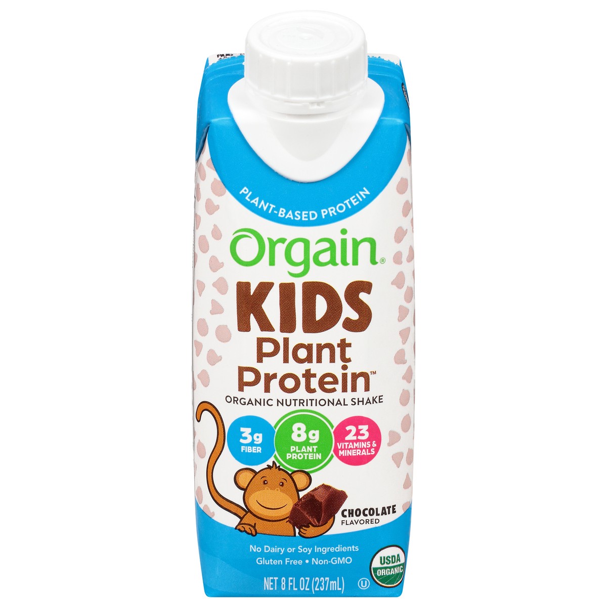 Orgain USDA Organic Kids Nutritional Protein Shake, Chocolate, 8