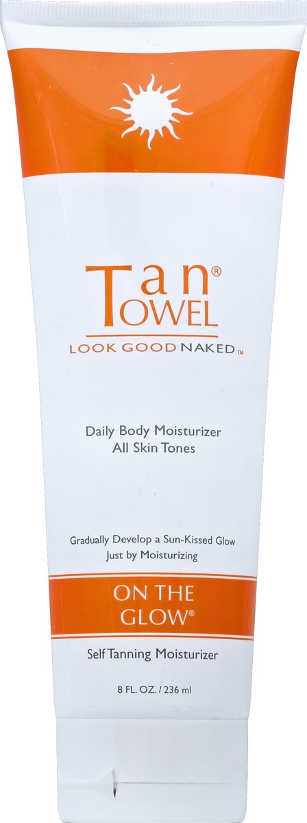 slide 1 of 3, Tan Towel Body Moisturizer 8 oz, 8 oz