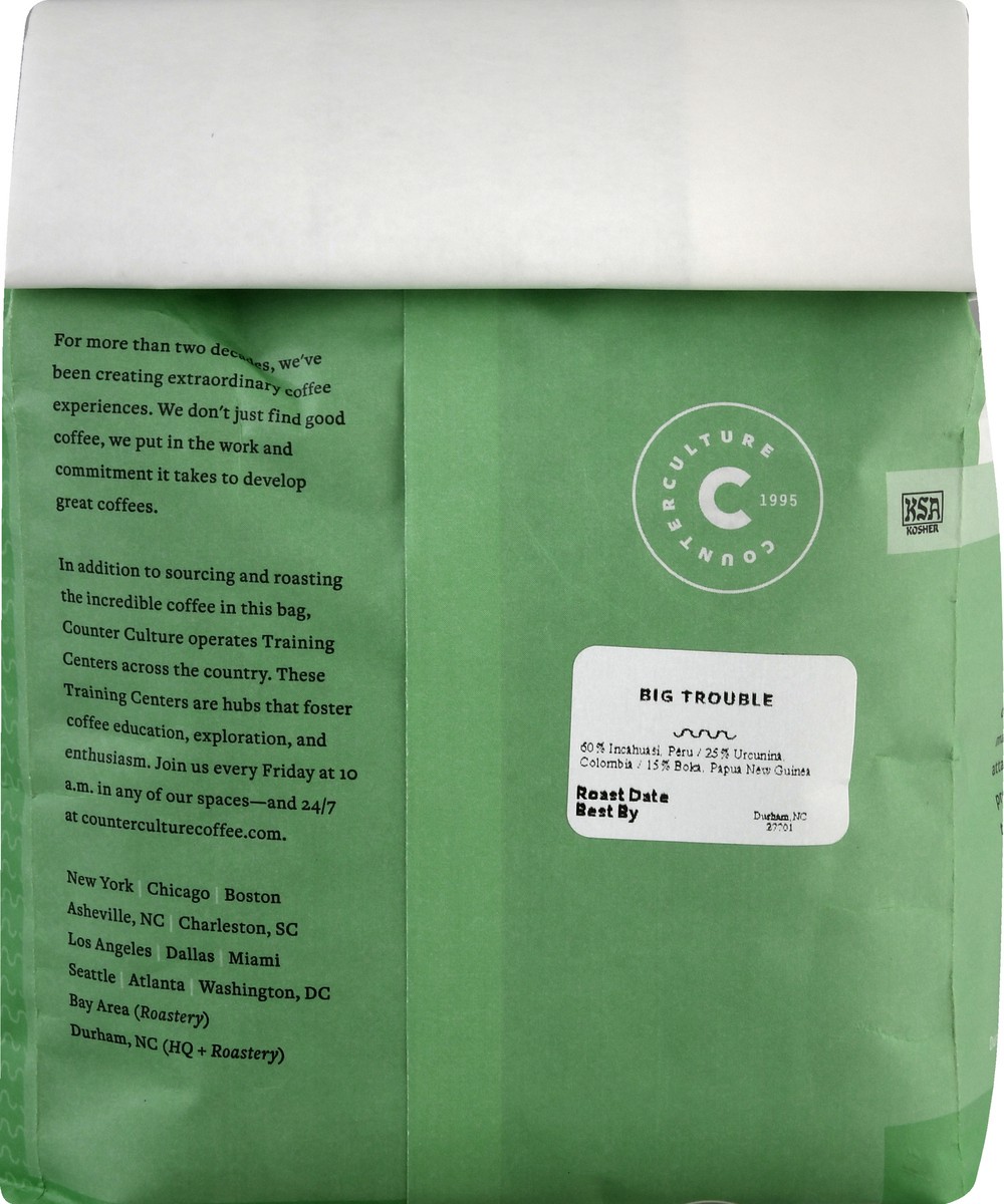 slide 2 of 11, Counter Culture Medium-Dark Roast Whole Bean Big Trouble Coffee- 24 oz, 24 oz