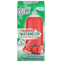 Klass Aguas Frescas Sugar Free Strawberry Watermelon Drink Mix - 10 ct - 0.07 oz