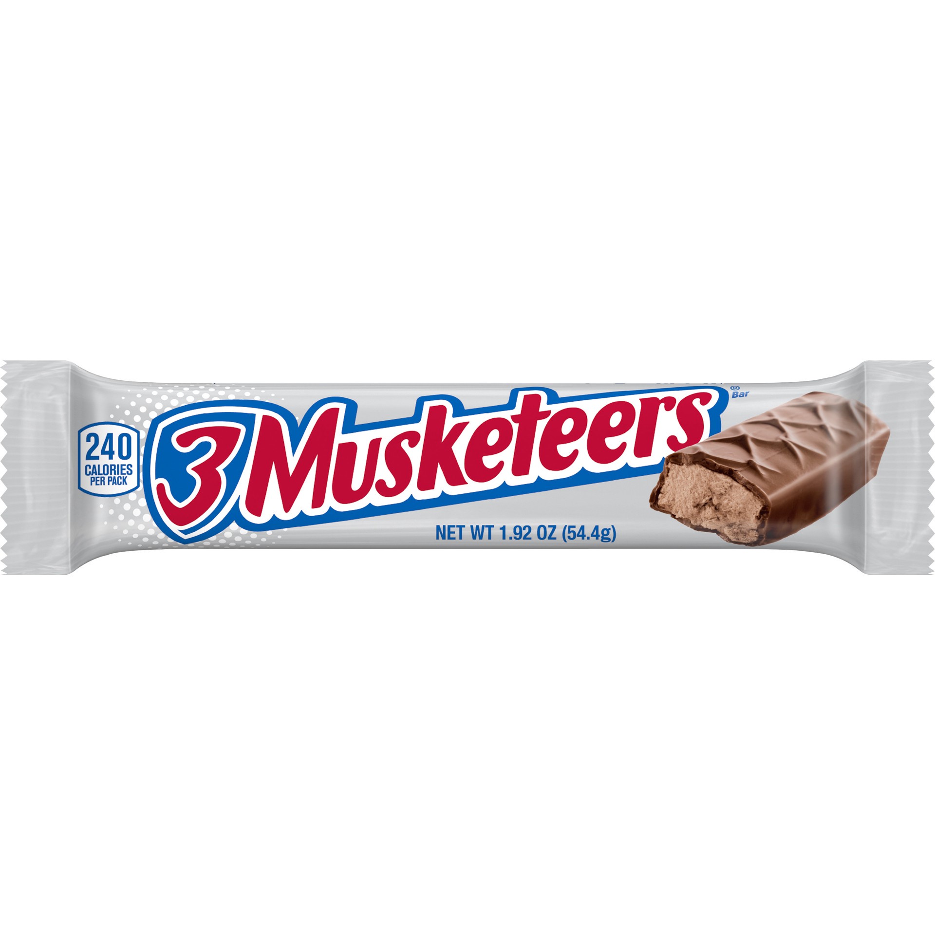 slide 1 of 8, 3 MUSKETEERS Candy Milk Chocolate Bar, Full Size, 1.92 oz, 1.92 oz