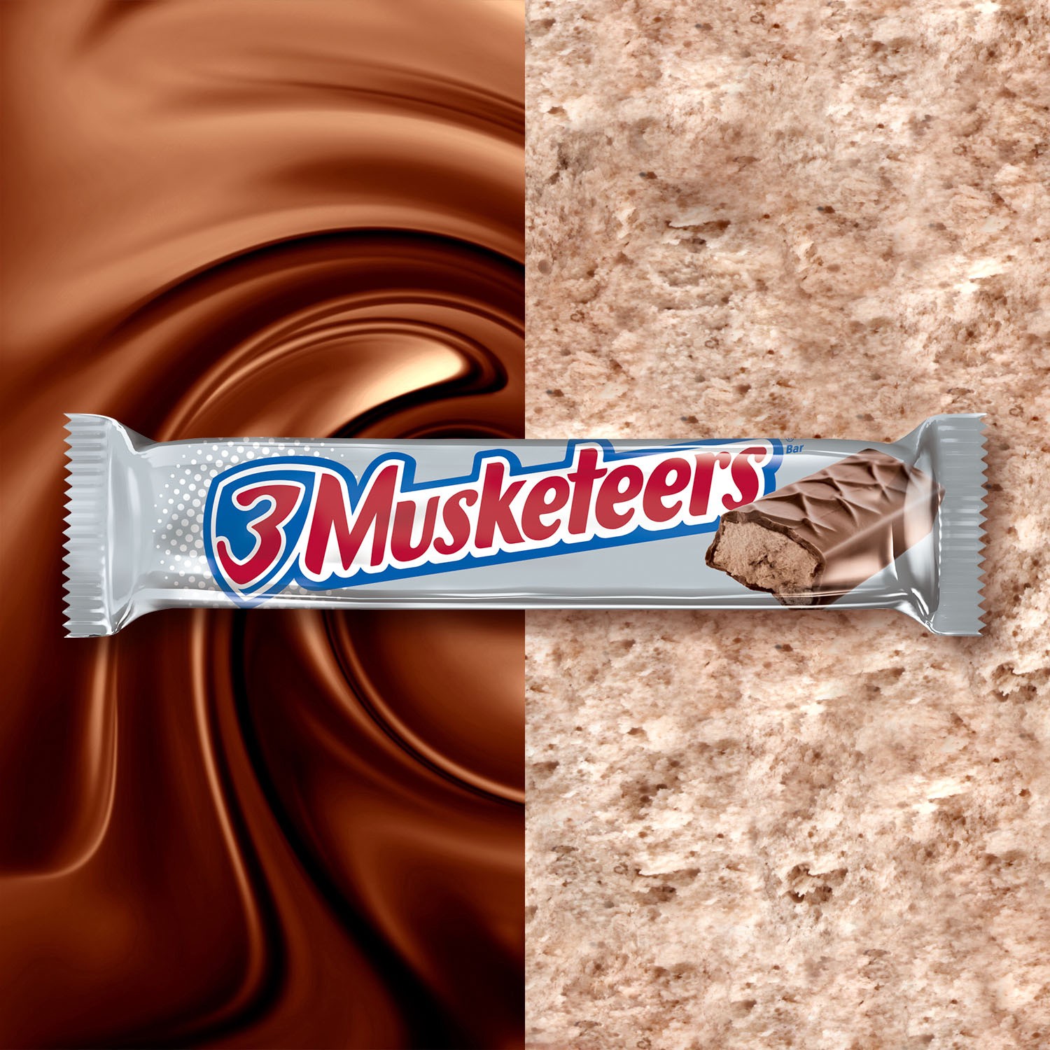 slide 7 of 8, 3 MUSKETEERS Candy Milk Chocolate Bar, Full Size, 1.92 oz, 1.92 oz