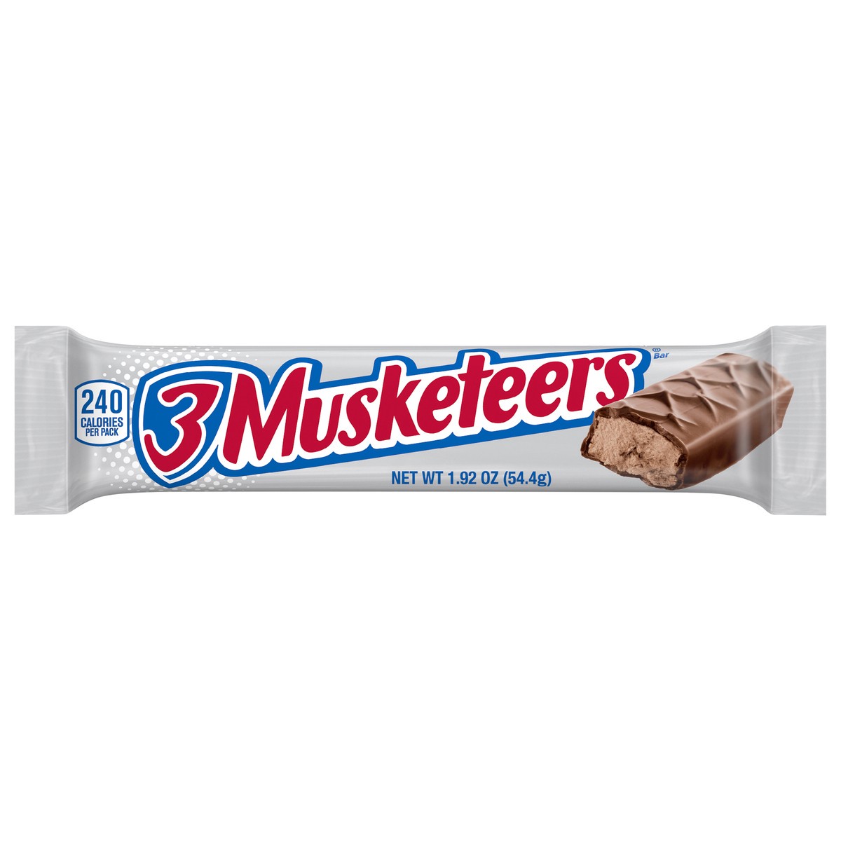slide 1 of 8, 3 MUSKETEERS Candy Milk Chocolate Bar\, Full Size\, 1.92 oz, 1.92 oz