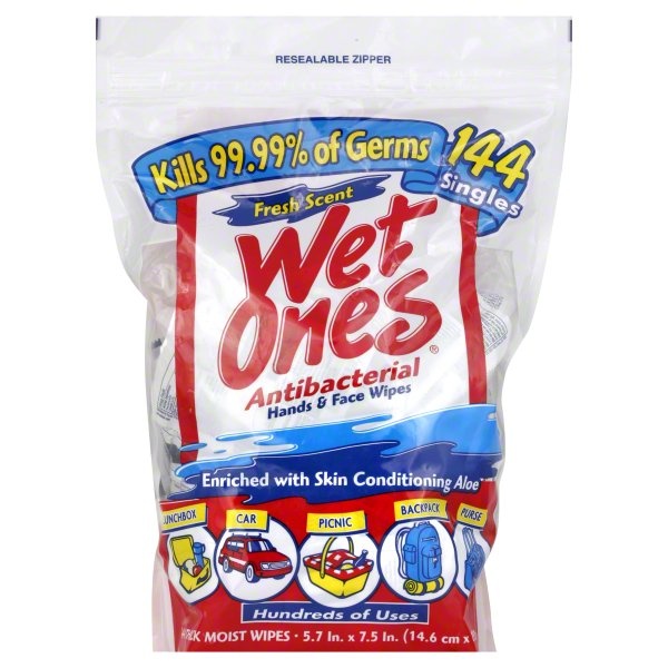 slide 1 of 1, Wet Ones Antibacterial Wpes, 144 ct