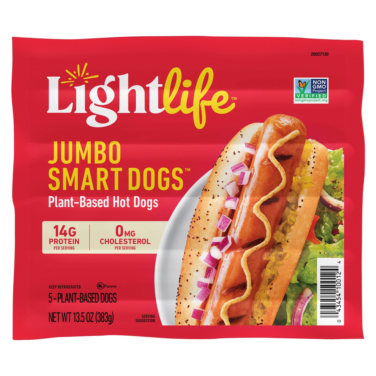 slide 1 of 5, Lightlife Smart Dogs Plant-Based Vegan Jumbo Hot Dogs, 383 g