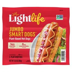 Lightlife Smart Dogs Plant-Based Vegan Jumbo Hot Dogs