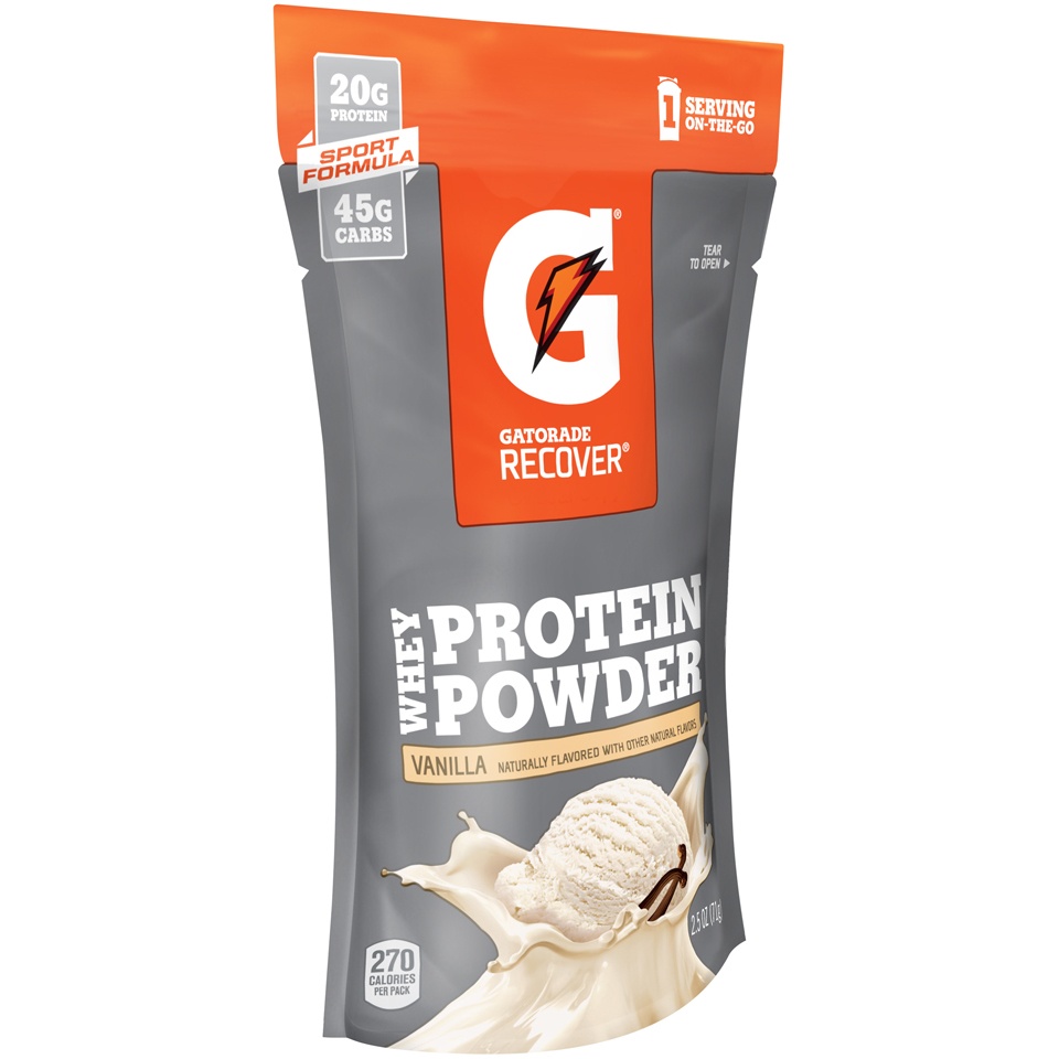 slide 1 of 1, Gatorade Recover Vanilla Whey Protein Powder, 2.5 oz