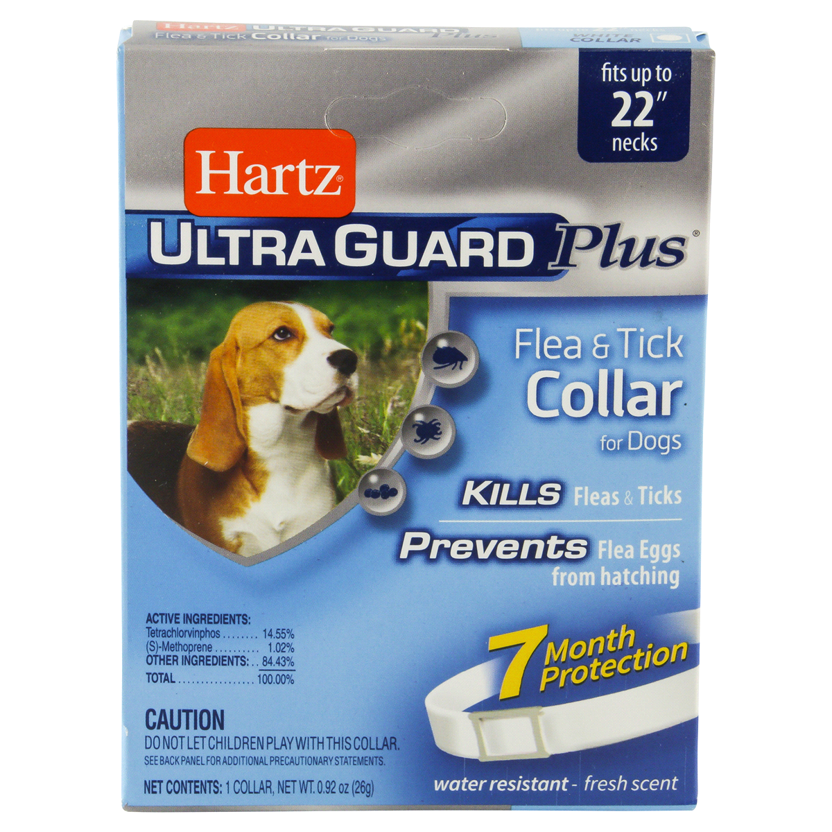 slide 1 of 4, Hartz Ultra Guard Plus Flea & Tick Collar For Dogs Fits Up to 22'' Necks, 0.92 oz