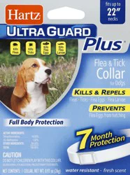 Hartz Ultra Guard Plus Flea & Tick Collar For Dogs Fits Up to 22'' Necks