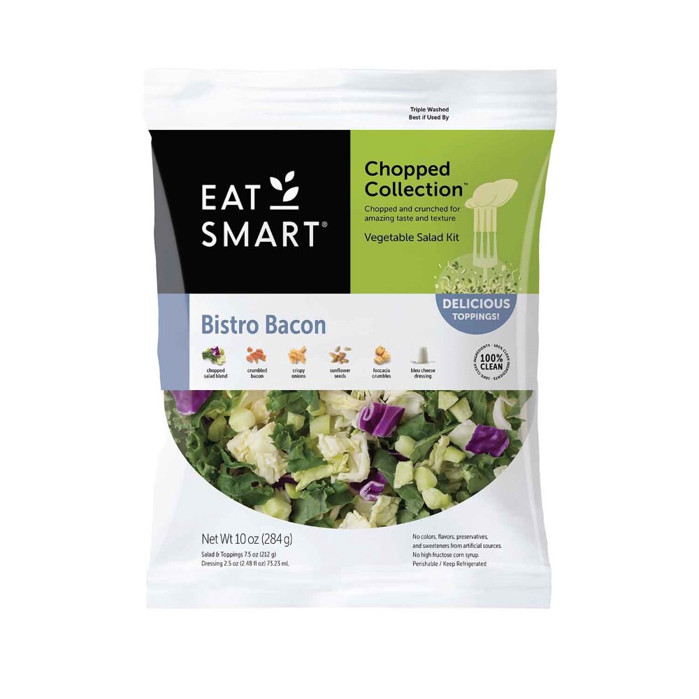 slide 1 of 8, Eat Smart Chopped & Crumbled Bistro Bacon Salad Kit, 10 oz