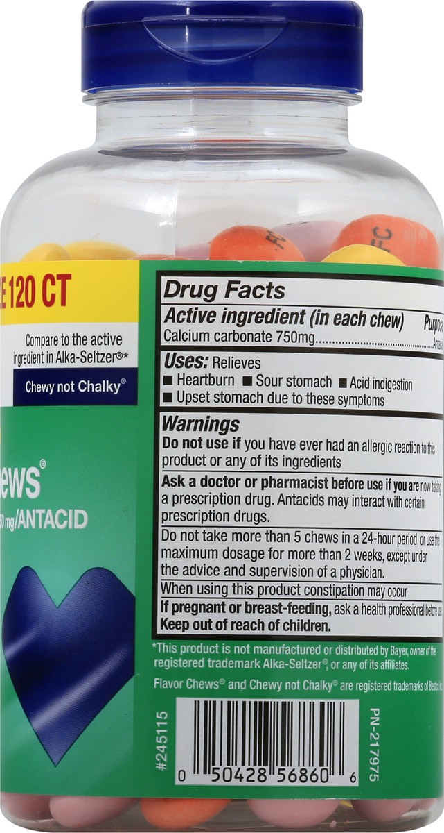 slide 2 of 9, CVS Health Extra Strength Antacid Flavor Chews, Assorted Fruit, 120 Ct, 120 ct
